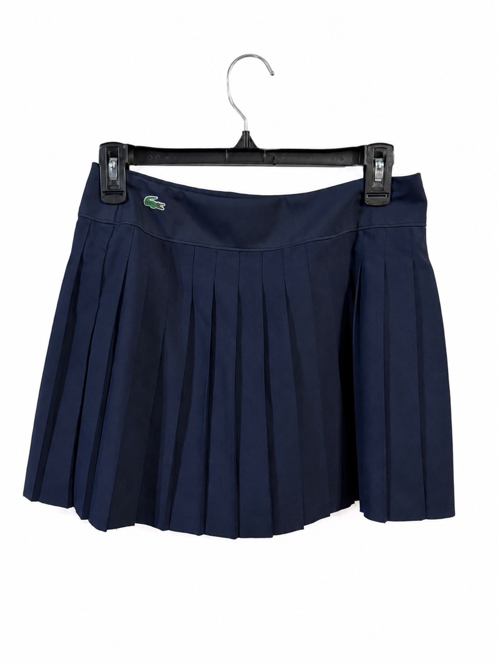 Lacoste Sport Navy Blue Technical Mesh Pleated Tennis Mini Skirt JF7973 34 XS